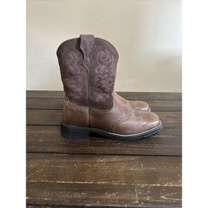 Ariat Fat Baby Brown and Pink Womens Size 8.5 Boots 10005913 Western Cowboy Shoe